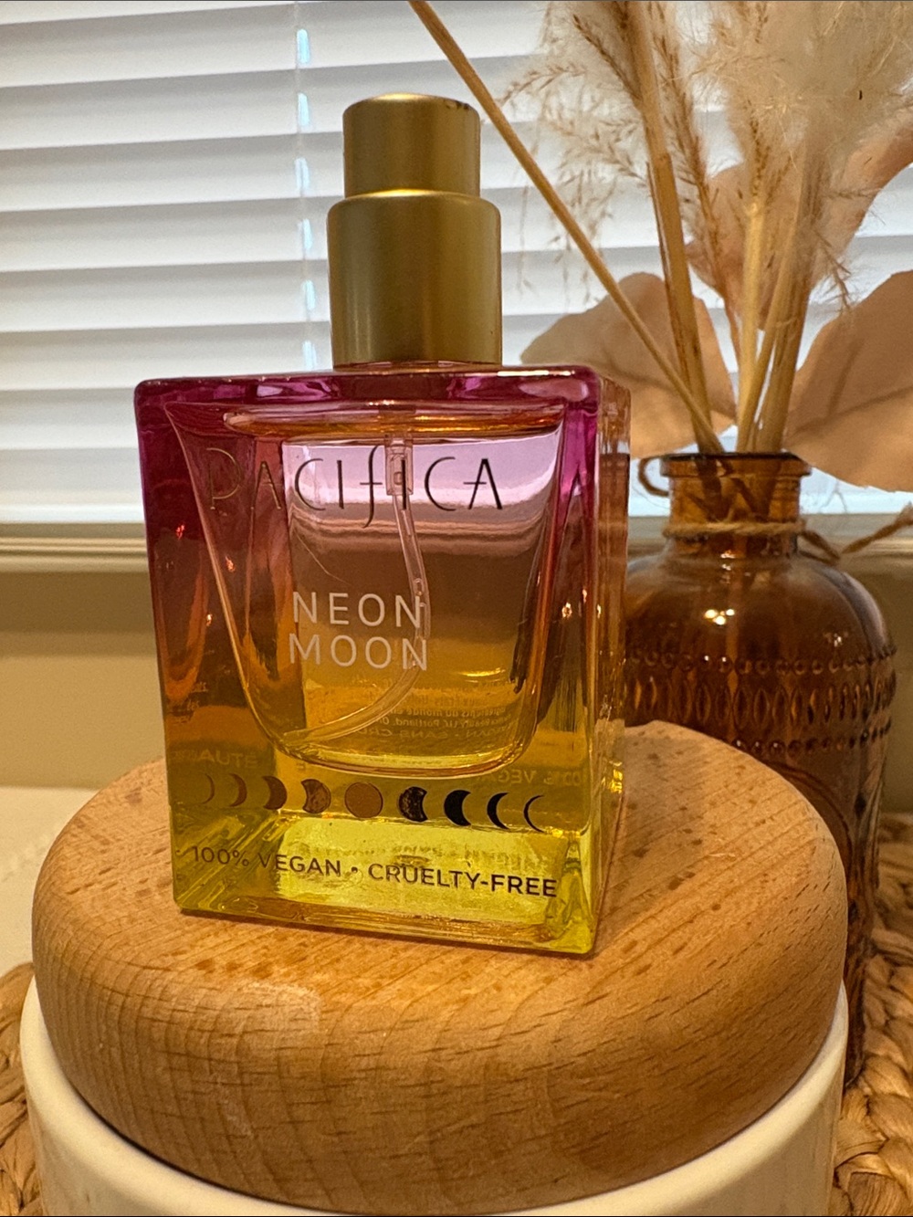 Pacifica Neon Moon Ombre Fragrance Bottle — Pink & Yellow